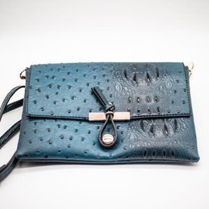Faux Vegan Leather 'Croc' Crossbody Bag